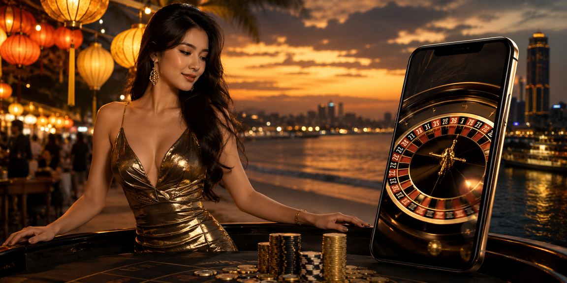Bàn roulette sôi động tại khu chợ đêm Sài Gòn với không khí casino